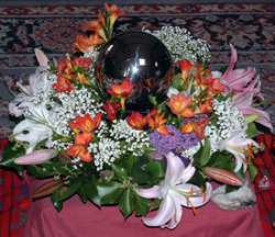 Picture of flowers and sphere
